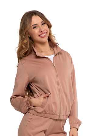 BLUZA DRESOWA DAMSKA MORAJ ROZPINANA GŁADKA KLASYCZNA ZE STÓJKĄ MODNA