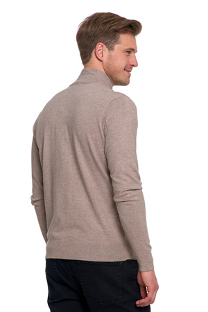 ELEGANCKI SWETER MĘSKI PÓŁGOLF KLASYCZNY GŁADKI MODNY DOPASOWANY MORAJ