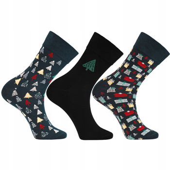 SKARPETY ŚWIĄTECZNE Męskie PREZENT NA ŚWIĘTA Skarpetki 3-PAK MORAJ
