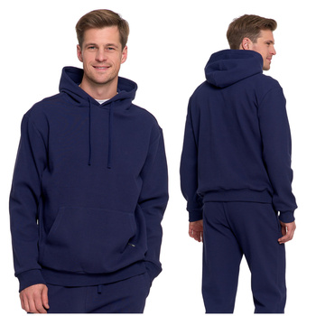 KLASYCZNA BLUZA MĘSKA PRZEZ GŁOWĘ DELIKATNA STRUKTURA Z KAPTUREM MORAJ