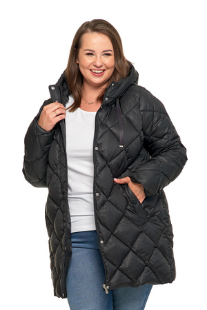 KURTKA DAMSKA PIKOWANA z Kapturem Przejściowa na Jesień Wiosnę MORAJ