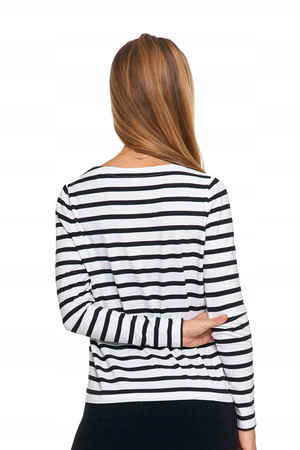 BLUZKA DAMSKA W PASKI Koszulka T-Shirt Na Długi Rękaw Bawełniany MORAJ