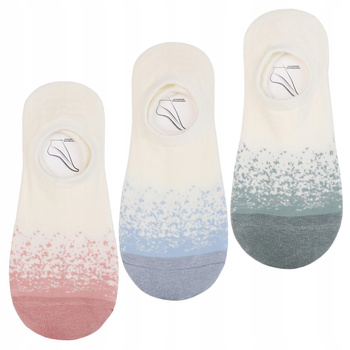 NISKIE STOPKI Damskie Skarpetki Balerinki Ombre Silikon MORAJ 3-PAK