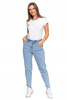Spodnie Jeansowe Damskie Mom Fit Wysoki Stan Luźne Modne Jeansy MORAJ 
