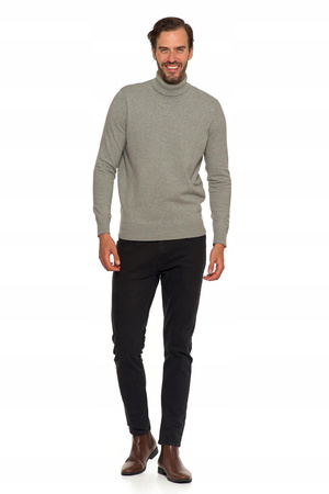 Sweter Męski z Golfem Klasyczny Bawełna Modny Wygodny Szary Golf MORAJ 