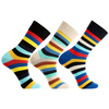 SKARPETY MĘSKIE DŁUGIE SKARPETKI MORAJ WYSOKIE KOLOROWE W PASKI 3-PAR