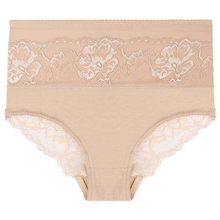 FIGI DAMSKIE ŚCIĄGAJĄCE MAJTKI MAXI BIKINI BEŻOWE Z KORONKĄ MORAJ 1-SZT