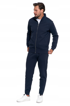 BLUZA MĘSKA Dresowa Rozpinana ze Stójką Gładka z Kieszeniami MORAJ 