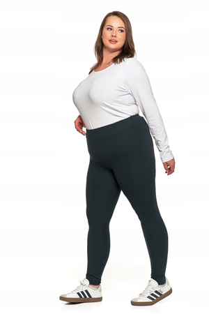 LEGGINSY DAMSKIE Prążkowana Struktura Wysoki Stan Getry Kryjące MORAJ