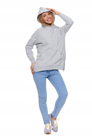 LUŹNA BLUZA DAMSKA DRESOWA OVERSIZE PRZEZ GŁOWĘ Z KAPTUREM MORAJ
