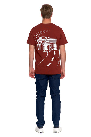 T-SHIRT MĘSKI Z KRÓTKIM RĘKAWEM KOSZULKA BLUZKA Z NADRUKIEM MODNA MORAJ