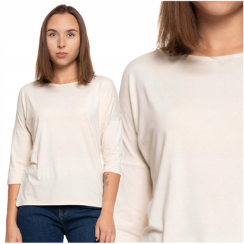 BLUZKA DAMKSA Rękaw 3/4 Koszulka Gładka Wiskozowa Modna MORAJ