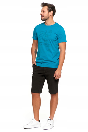 T-SHIRT MĘSKI Bawełniany Koszulka Krótki Rękaw Nadruk Żaglówki MORAJ 
