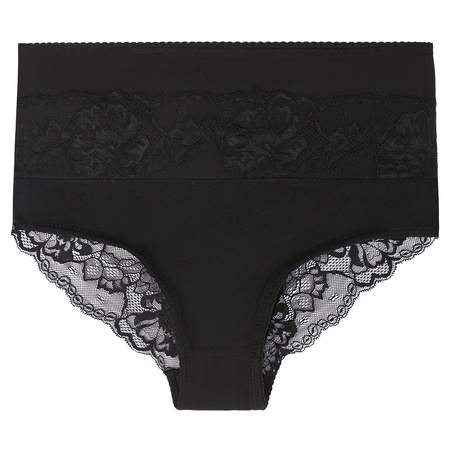 FIGI DAMSKIE ŚCIĄGAJĄCE MAJTKI MAXI BIKINI CZARNE Z KORONKĄ MORAJ 1-SZT