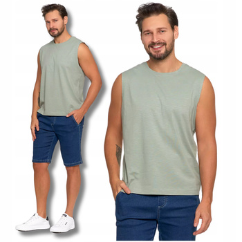TANK-TOP Męski Koszulka Bez Rękawów Bokserka Gładki Podkoszulek MORAJ