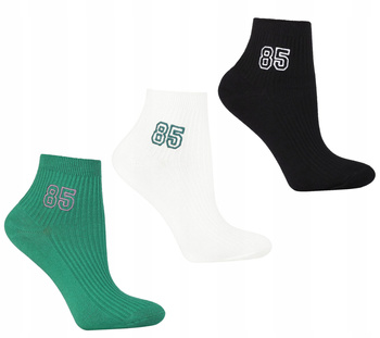 SKARPETKI DAMSKIE 3/4 ZA KOSTKĘ DELIKATNY PRĄŻEK HAFT 3-PAK MORAJ