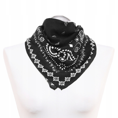 Duża BANDANKA Damska Czarna Chusta Apaszka na Szyję Chustka na Włosy MORAJ
