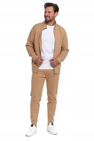 BLUZA MĘSKA Dresowa Rozpinana ze Stójką Gładka z Kieszeniami MORAJ 