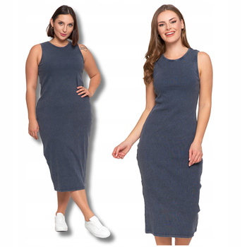 SUKIENKA DAMSKA MIDI PRĄŻKOWANA NA SZEROKICH RAMIĄCZKACH LETNIA MORAJ