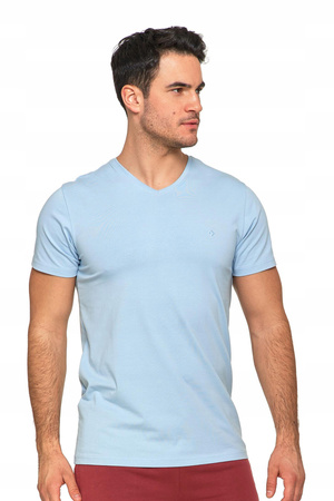 T-SHIRT MĘSKI Koszulka Gładka PREMIUM Bluzka z Haftem Logo MORAJ