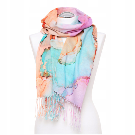 Szal Damski Duży z Frędzlami Gładki Kolorowy Modny Wiosenny Szalik MORAJ