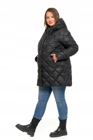 KURTKA DAMSKA PIKOWANA z Kapturem Przejściowa na Jesień Wiosnę MORAJ