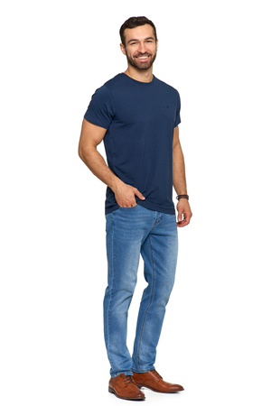 T-SHIRT MĘSKI PREMIUM Koszulka Gładka Bluzka z delikatnym haftem MORAJ 
