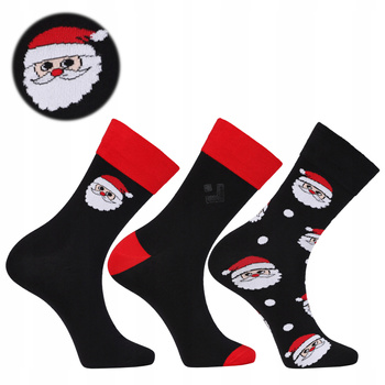 Skarpetki Świąteczne Męskie PREZENT NA ŚWIĘTA Mikołaje 3-PAK MORAJ
