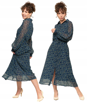 Midi Sukienka Damska z wiązaniem Zwiewna MORAJ