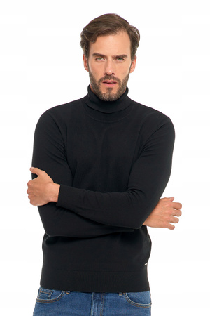 Elegancki Golf Męski Sweter Pod Szyję Klasyczny Cienki Sweterek MORAJ 
