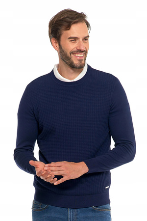 Elegancki SWETER MĘSKI Klasyczny Okrągły Dekolt Modny Kolor MORAJ 
