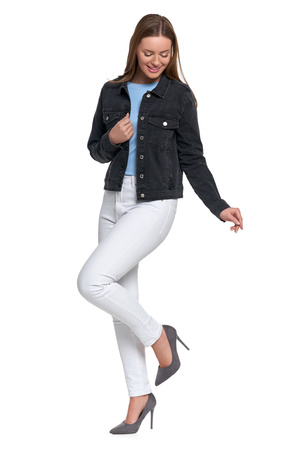 JEANSOWA KURTKA DAMSKA KLASYCZNA JEANS MODNA STYLOWA PRZEJŚCIOWA MORAJ