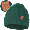 Czapka Damska Zimowa Beanie na chłodne dni w Prążek naszywka jelenia MORAJ