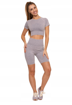 CROP-TOP DAMSKI z Krótkim Rękawem Stylowy Koszulka Sportowa MORAJ 