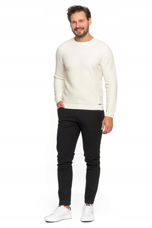 SWETER MĘSKI Elegancki Klasyczny z teksturą Modny Bawełniany MORAJ