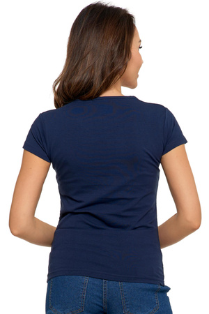 T-Shirt Damski Klasyczny Gładki Bawełniany Koszulka Krótki Rękaw MORAJ