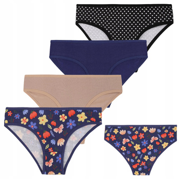 Figi Dziewczęce Majtki Dziecięce Bawełniane w Kwiaty MORAJ 4-PAK