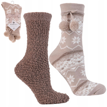 Skarpetki Ciepłe Damskie Długie Skarpety PREZENT Zimowy MORAJ 2-PAK