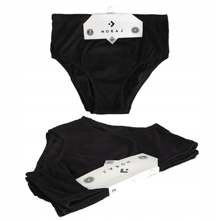 Figi Damskie Maxi Bikini Bawełniane Majtki z Wysokim Stanem MORAJ 3-pak 