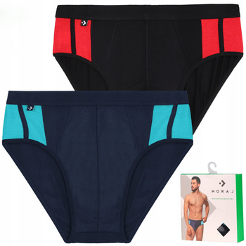 Slipy Męskie Klasyczne Majtki Bambusowe Dopasowane Gładkie 2-PAK MORAJ