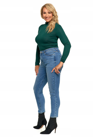 Spodnie Jeansowe Damskie Jeansy Skinny Wysoki Stan Wygodne MORAJ