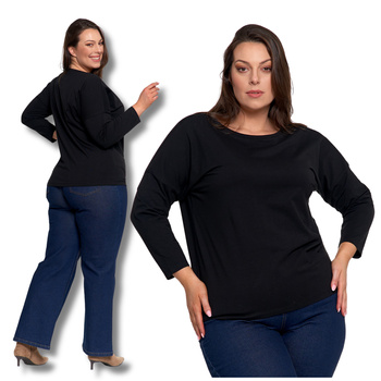 GŁADKA BLUZKA DAMSKA KOSZULKA Z 3/4 RĘKAWEM MODNA KLASYCZNA MORAJ