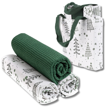 RĘCZNIKI KUCHENNE ELEGANCKIE ŚCIERKI W TORBIE NA ŚWIĘTA 40x70 MORAJ 3SZT