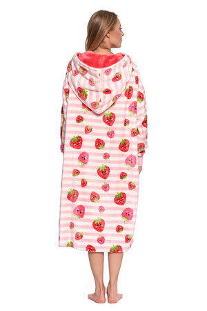 KOCOBLUZA CIEPŁA DUŻA BLUZA KOC Z RĘKAWAMI W TRUSKAWKI 2W1 PODUSZKA MORAJ