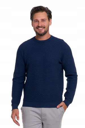Elegancki SWETER MĘSKI Klasyczny z teksturą Modny Bawełniany MORAJ