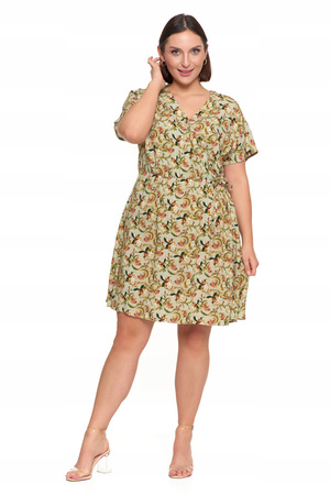 SUKIENKA DAMSKA MINI Zwiewna Kopertowy Dekolt Wiązana Elegancka MORAJ 