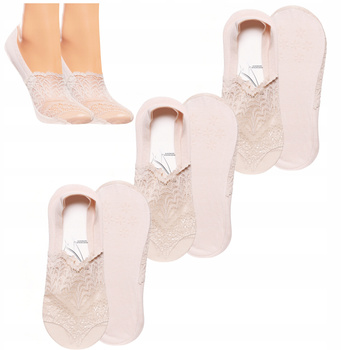 Skarpetki MORAJ Stopki Damskie Niskie Skarpety Balerinki Koronka 3PAK