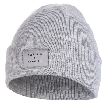 CZAPKA DAMSKA ZIMOWA BEANIE KLASYCZNA Z NASZYWKĄ MORAJ CIEPŁA WYWIJANA