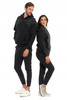 MORAJ BLUZA CZARNA UNISEX Z KAPTUREM OZDOBNE CYRKONIE OCIEPLANA MODNA 