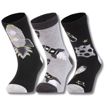 SKARPETY DZIECIĘCE MORAJ SKARPETKI CHŁOPIĘCE KOSMOS RAKIETA 3-PAR